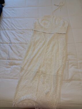 White Lace Halter Summer Dress NWT